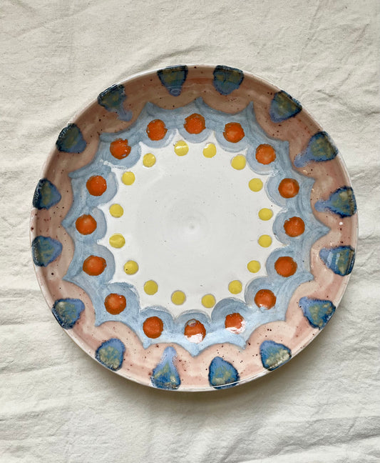 Emily Conroy Ceramics - Decorative Orange Spot Peacock Bowl