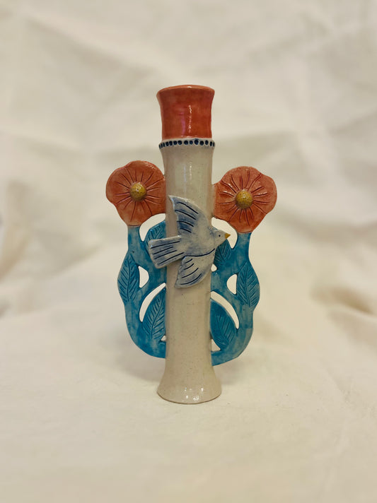 Louise Hick Ceramics - Single Stem Bird Candle Holder