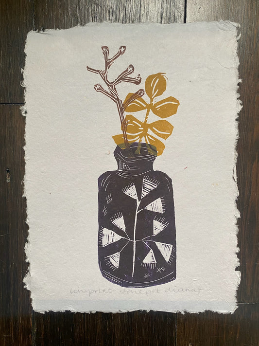 Diana Fitzpatrick - Original Artwork - Linoprint on Handmade Paper