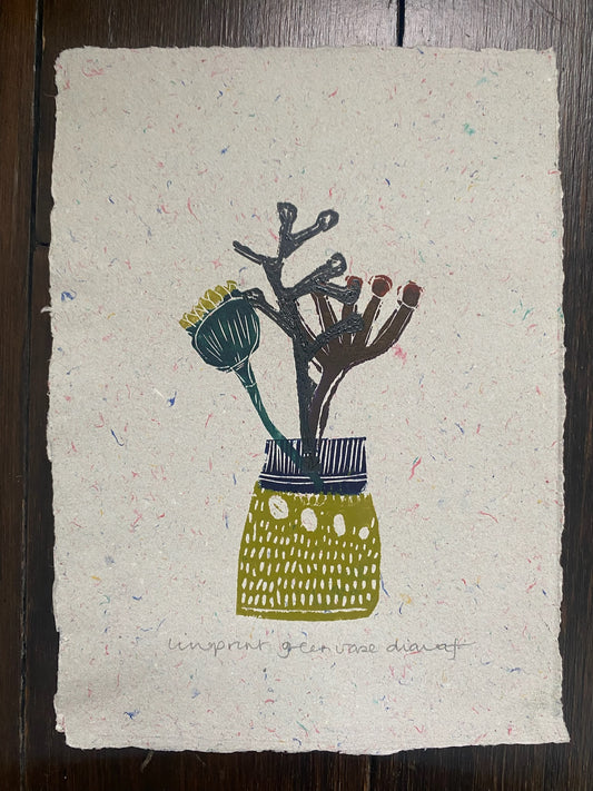 Diana Fitzpatrick - Original Artwork - Linoprint on Handmade Paper