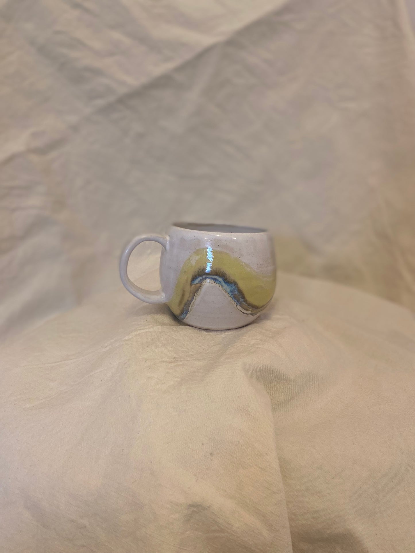 Emily Conroy Ceramics - Grey & Yellow Wave Mug