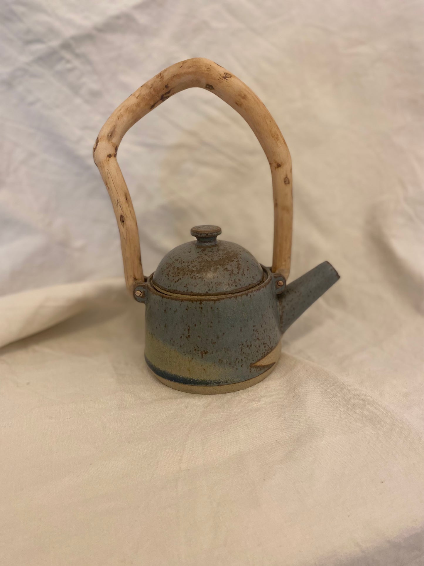 Emily Conroy - Blue Teapot with Wooden Handle