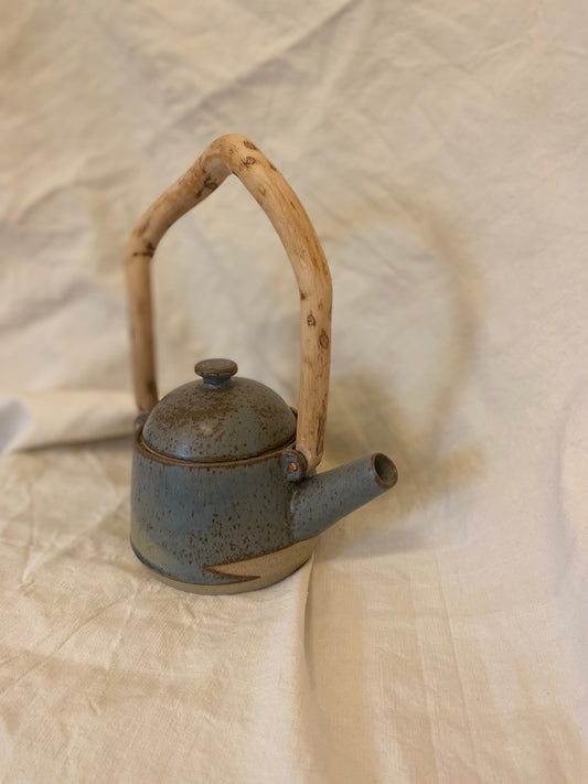 Emily Conroy - Blue Teapot with Wooden Handle