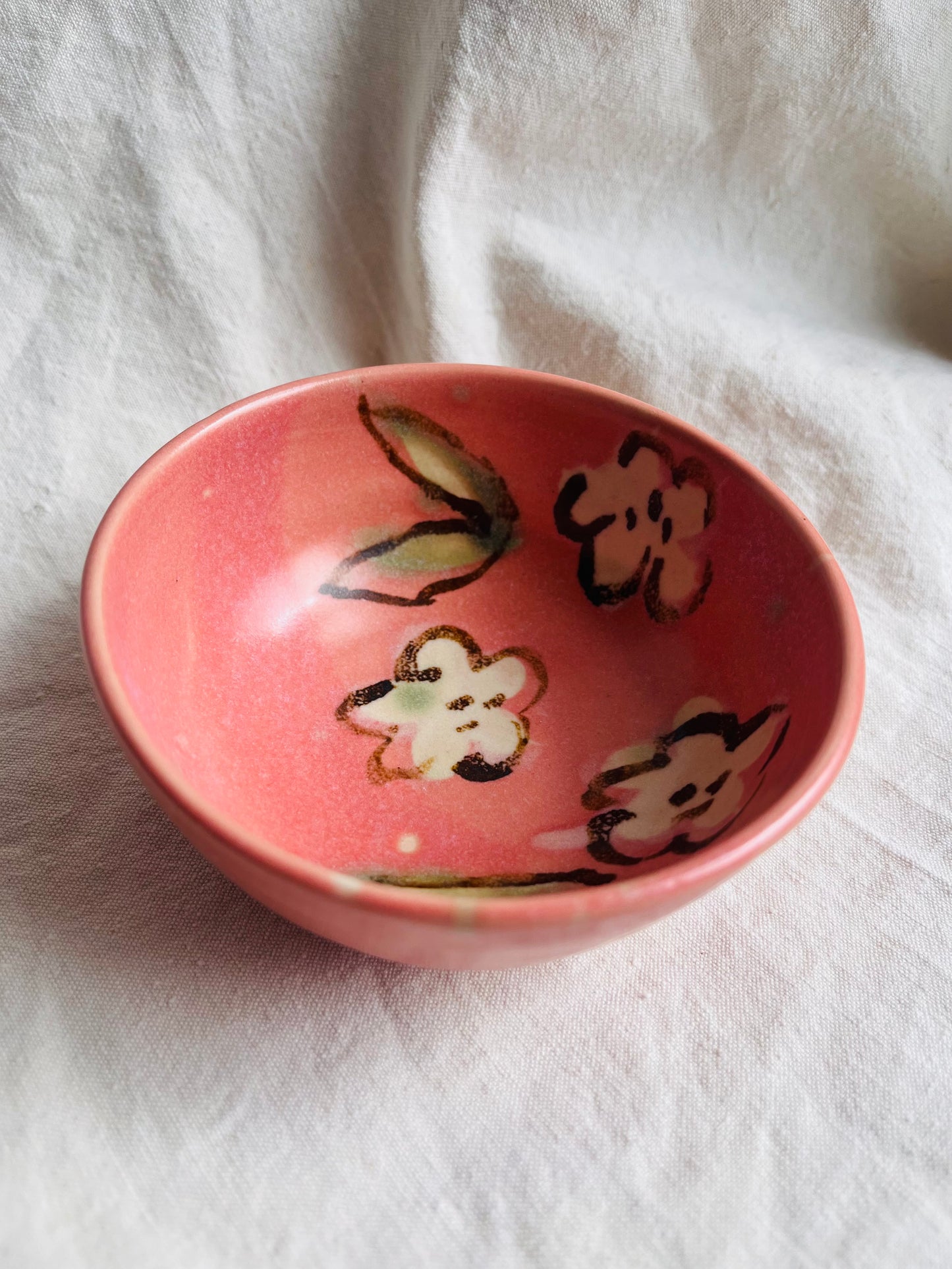 Ceramics by Kat - nibble flower bowl in pink