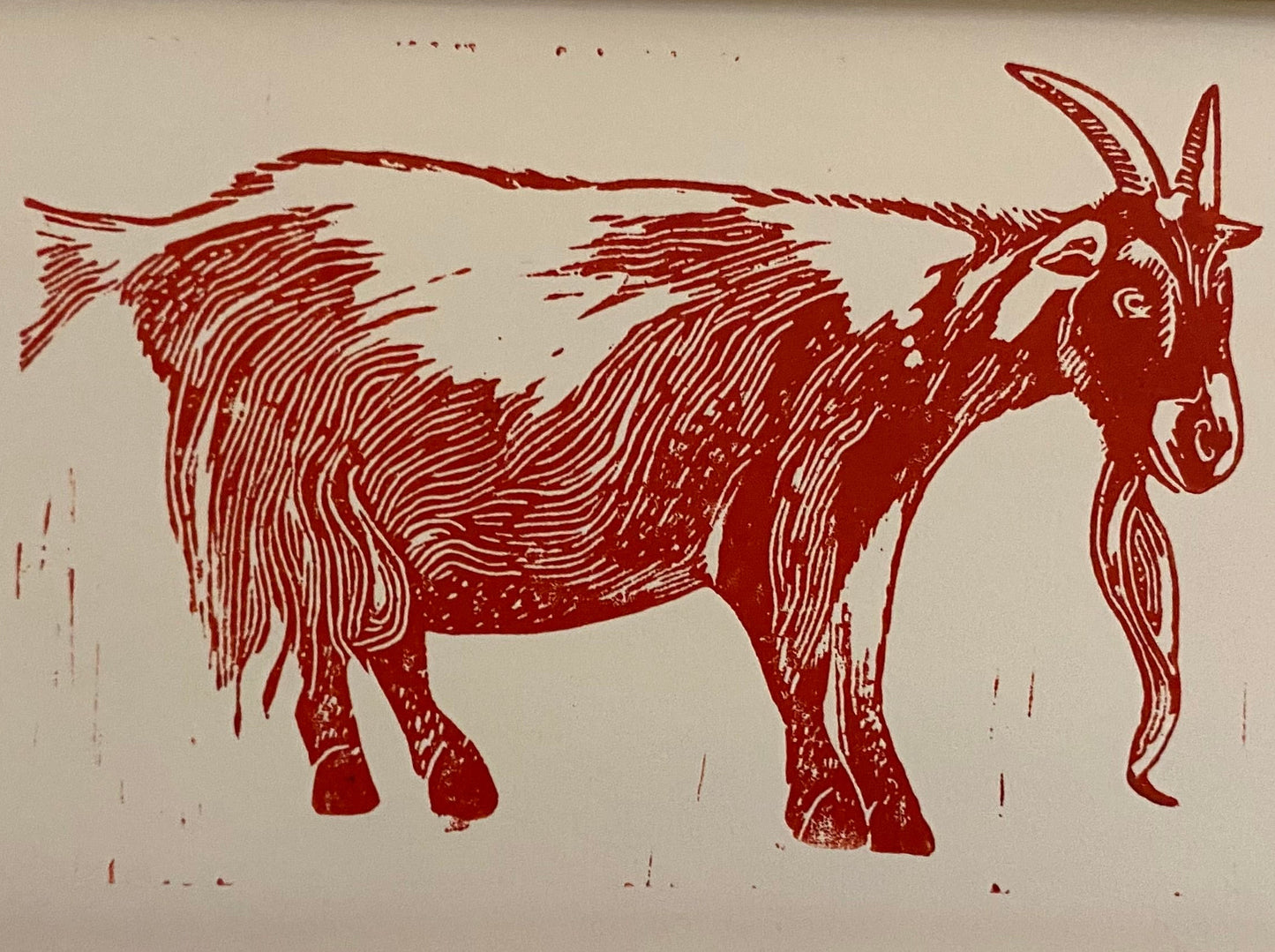 Wild North Linocut Print 'Bearded Goat'