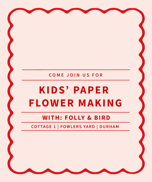Paper Flower Making Workshop for Kids  - October 29