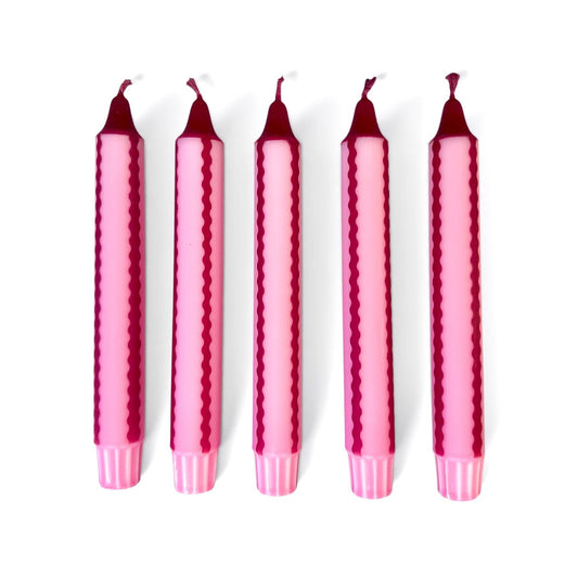Florrie & Wren - Scalloped striped dinner candle