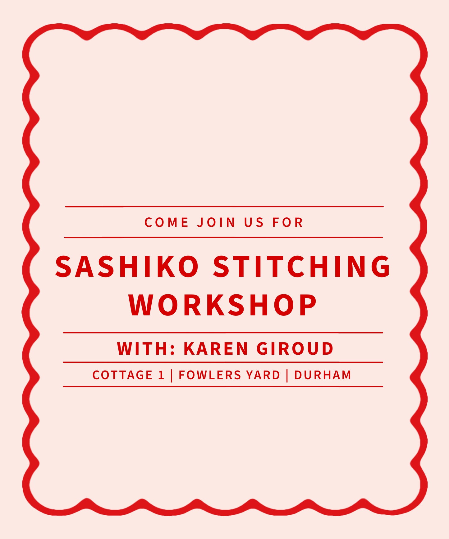 Sashiko stitching workshop with Karen Giroud - May 14
