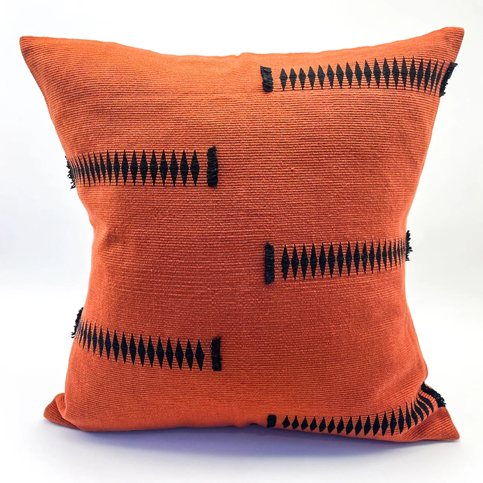 Senyu - Handwoven Cushion Cover - Rust