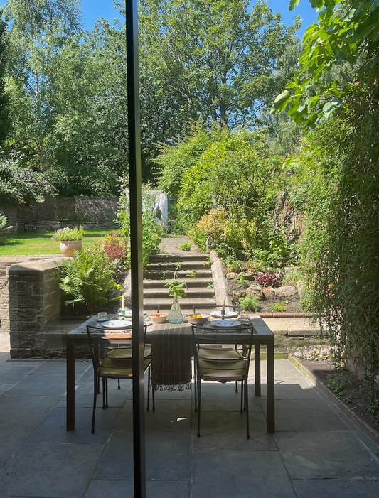 Senyu - Handwoven Table Runner - Beige & Khaki