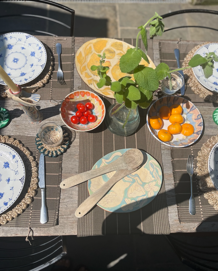 Senyu - Handwoven Table Runner - Beige & Khaki