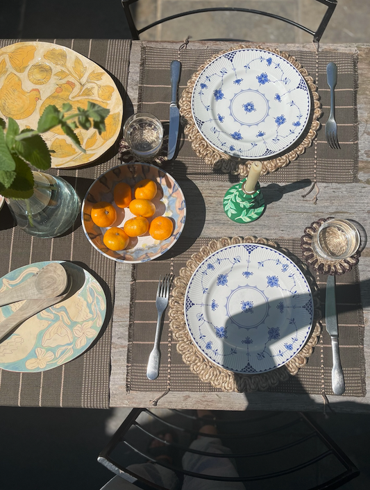 Senyu - Handwoven Placemats - Beige & Khaki