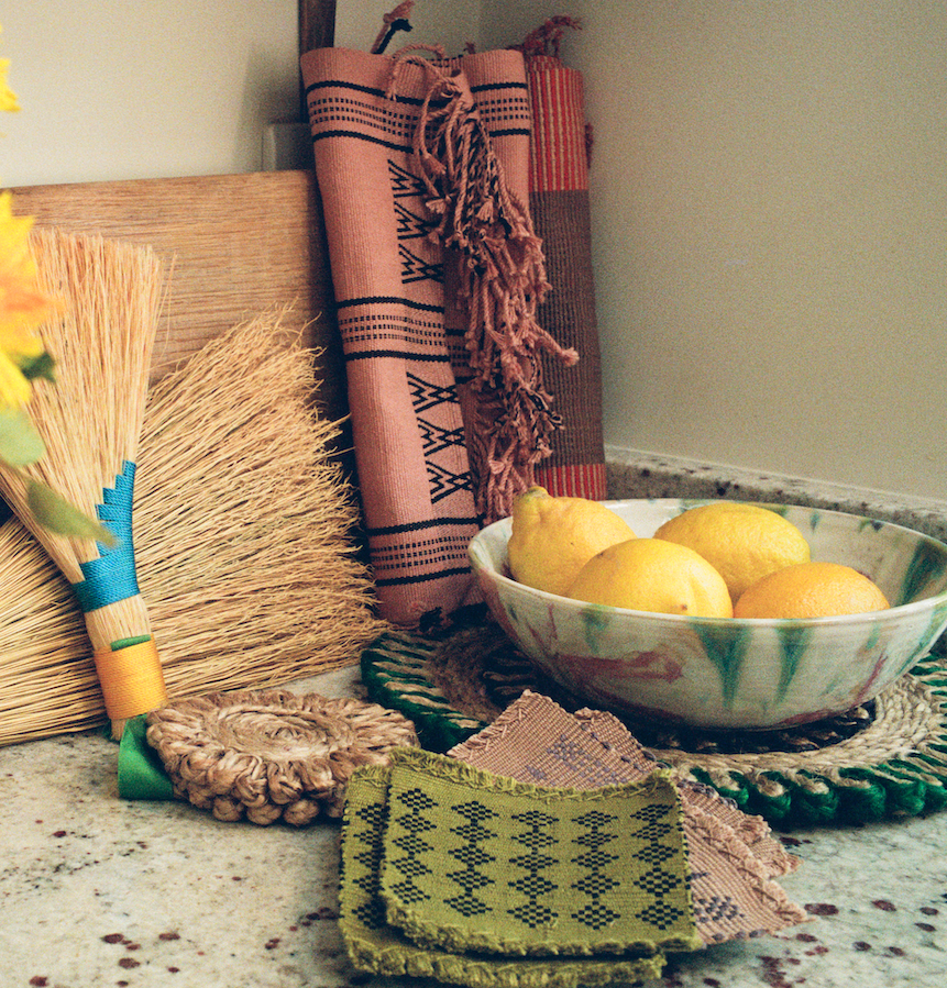 Senyu - Handwoven Table Runner - Dusty Rose