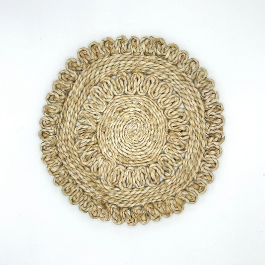 Senyu - Handwoven Jute Placemat in Natural Beige