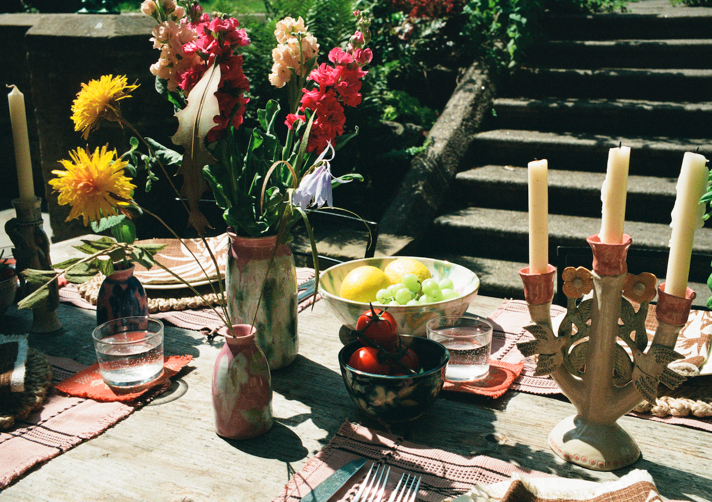 Ceramics by Kat - Small Decorated Bud Vase