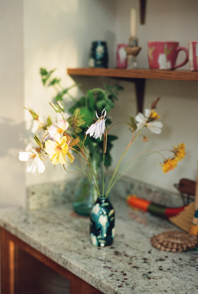 Ceramics by Kat - Small Decorated Bud Vase
