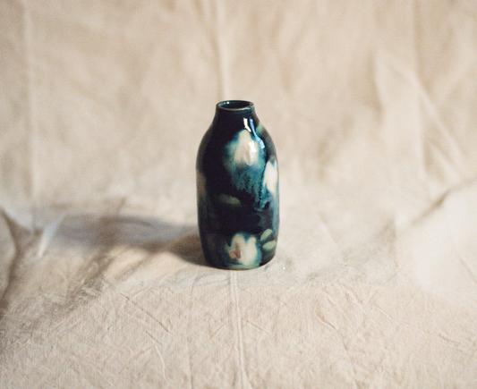 Ceramics by Kat - Small Decorated Bud Vase