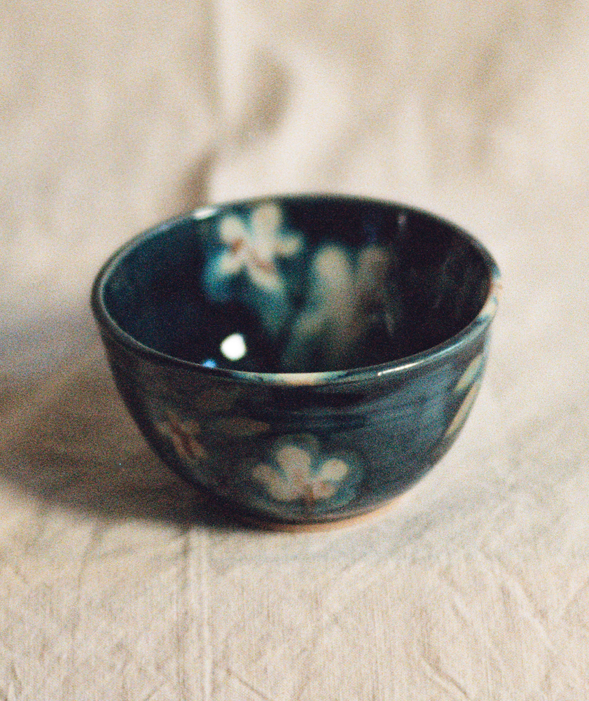 Ceramics by Kat - Storm Honey Flowers Porridge Bowl