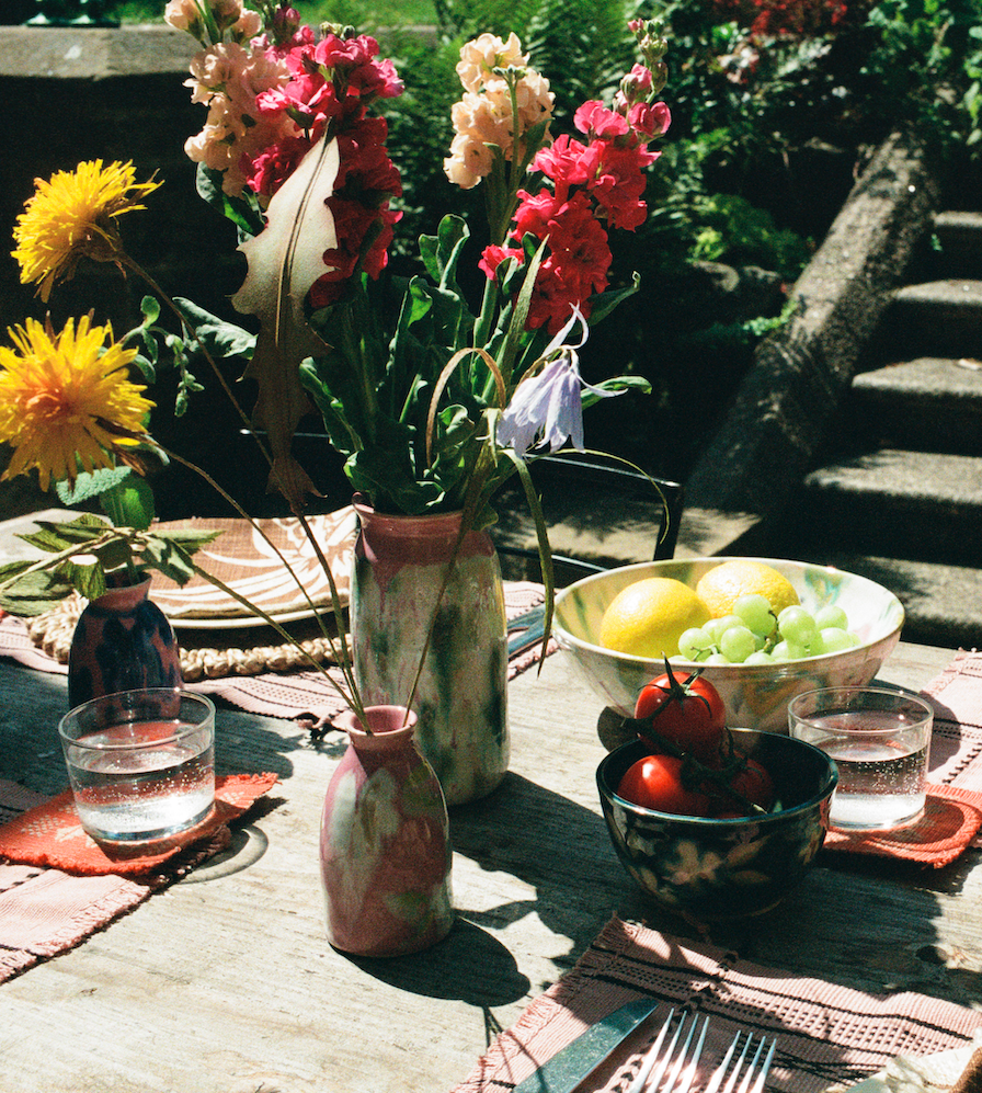 Ceramics by Kat - Large Pink & Copper Lattice Vase