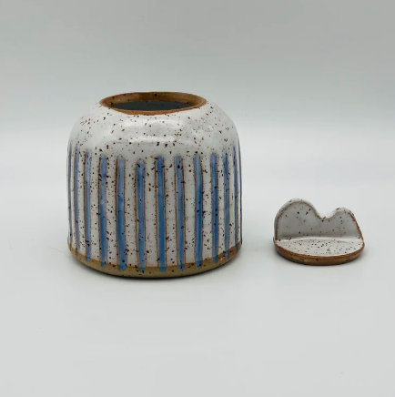 Emily Conroy Ceramics - Speckled Striped Pot