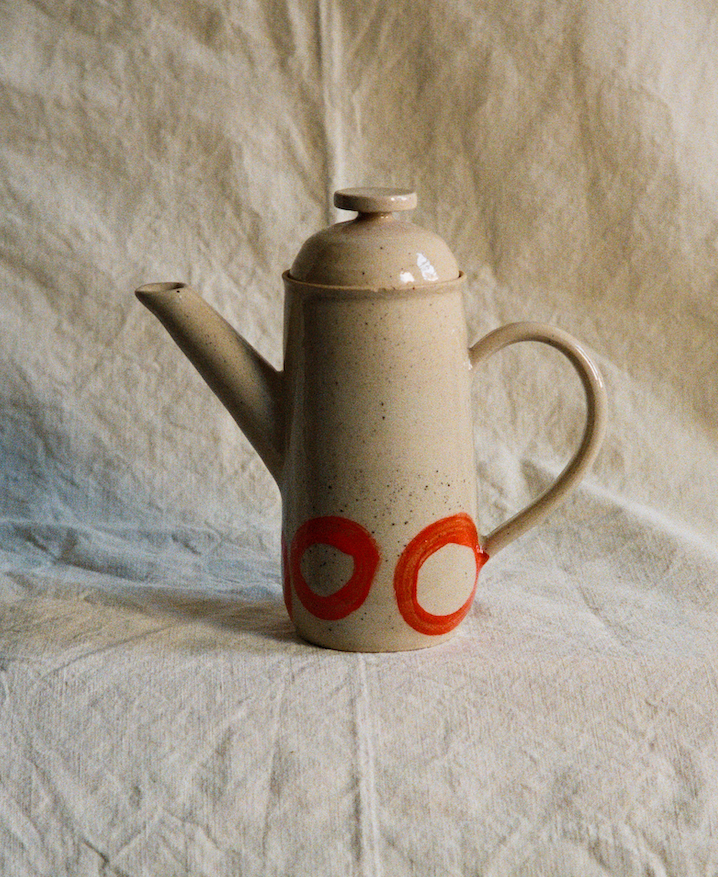 Emily Conroy Ceramics - Orange Circle Teapot
