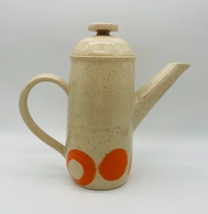 Emily Conroy Ceramics - Orange Circle Teapot