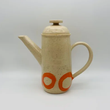 Emily Conroy Ceramics - Orange Circle Teapot