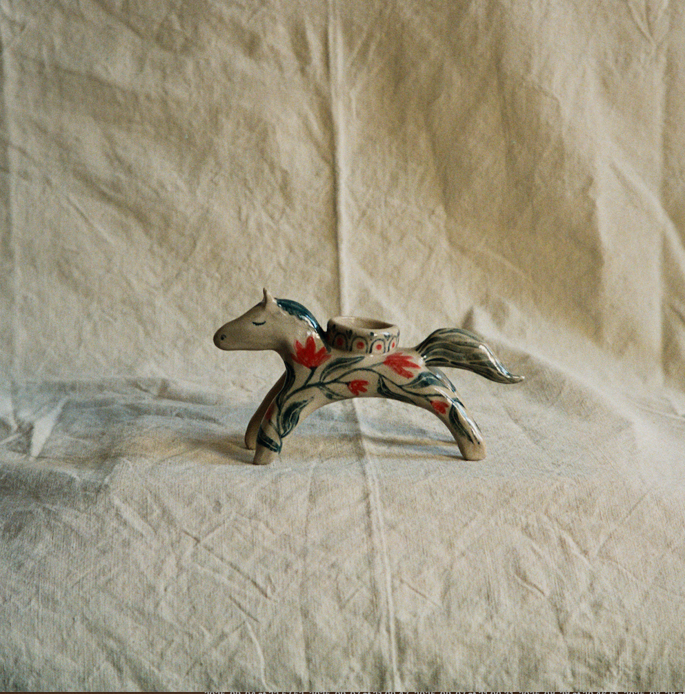 Louise Hick Ceramics - Horse Candlestick