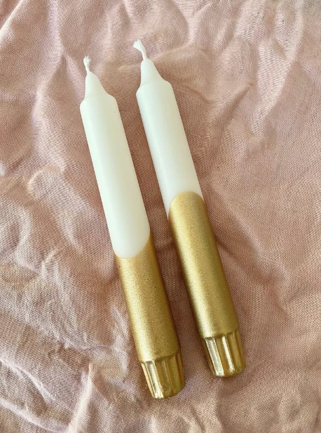 Florrie & Wren - Gold Dipped Dinner Candles