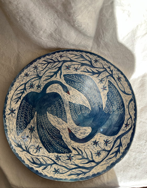 Louise Hick - Hand Illustrated Swan Plate