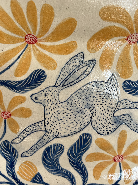 Louise Hick - Stoneware Octagon hand painted plate