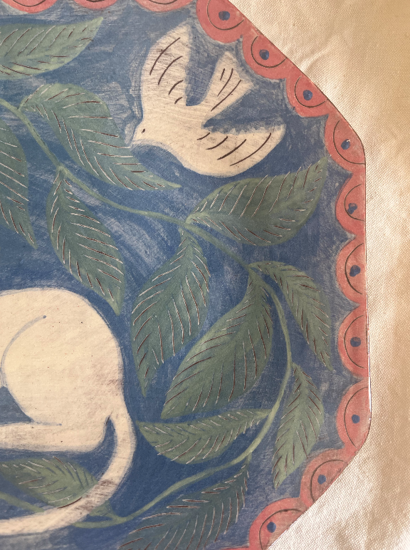 Louise Hick - Stoneware Octagon hand painted plate