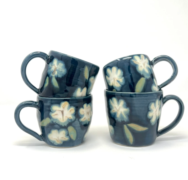 Ceramics by Kat  - Storm Honey Flowers Mug