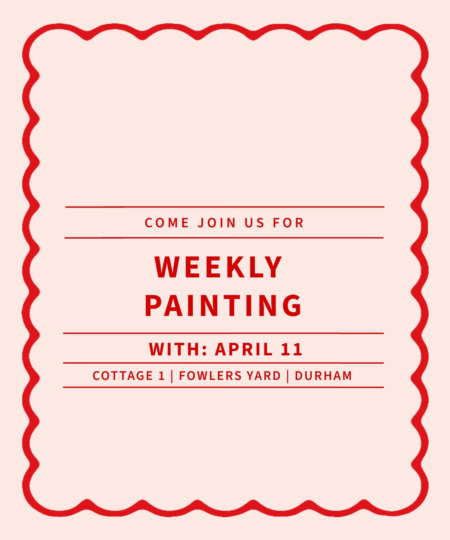 Weekly Painting Workshop - With April 11.