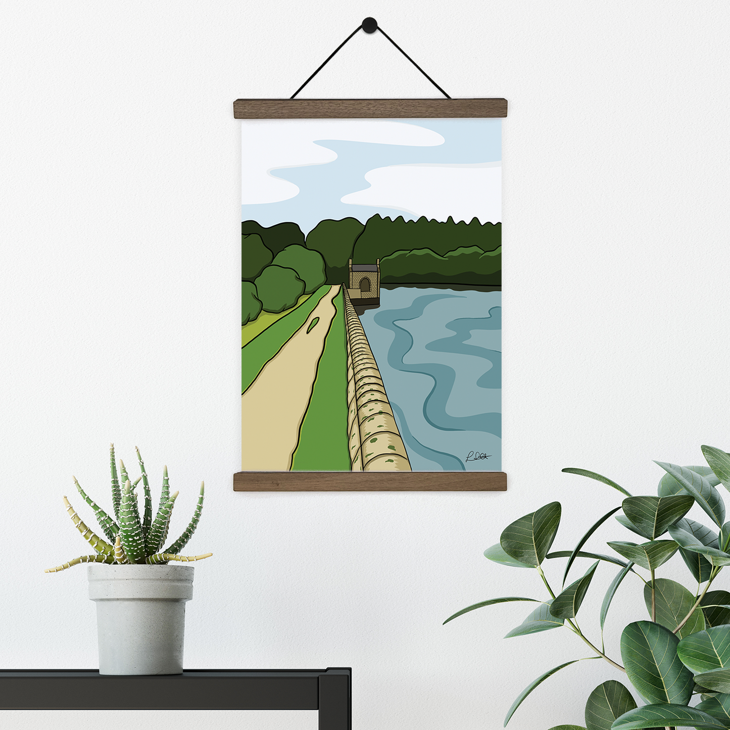 A3 Straight Black Walnut Print Hanger